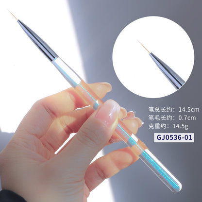 High-quality manicure Japanese manicure Aurora light therapy pen color painting smudge hook line drawing pen nail salon professional brush