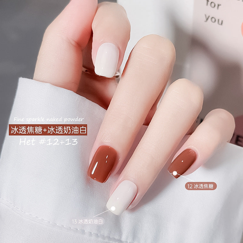 Water-based nail polish, no baking, quick drying, long-lasting, non-peelable, bell autumn and winter transparent nude jelly nail polish for nail salon