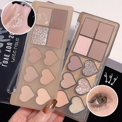 Miss lara 10-color eyeshadow matte shimmer eyeshadow palette does not fly powder, easy to color, versatile, affordable, and multiple colors are available 