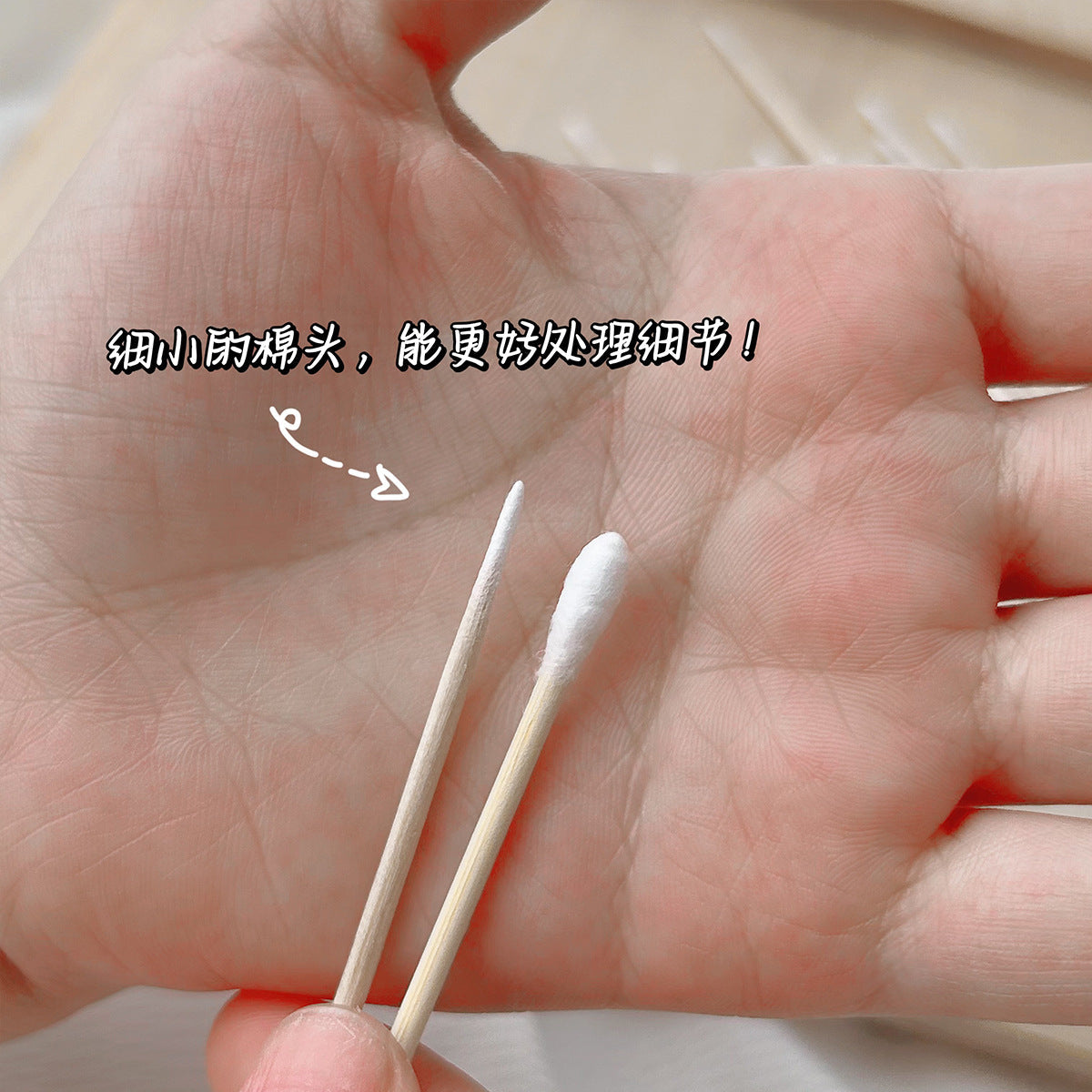 100 manicure ultra-fine pointed cotton swabs wooden disposable to remove excess glue nail groove gap cleaning cotton swabs wholesale