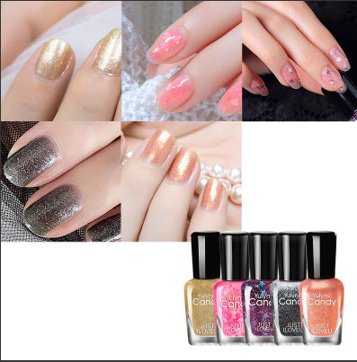 Yu Linna cross-border wholesale factory direct sales can not be peeled off a piece of toe nail polish set without baking