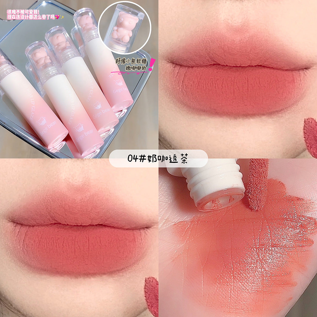 Gege bear ក្រែមលាបមាត់ Velvet Matte ងាយស្រួលលាបពណ៌ ធ្វើអោយស្បែកស មិនស្ងួតបបូរមាត់