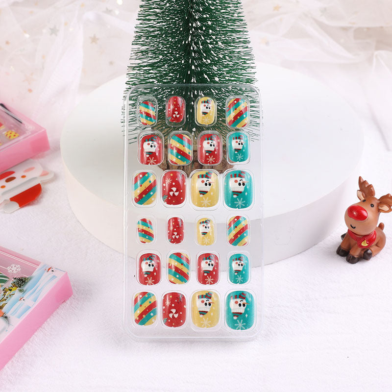 Children's nail stickers baby toddler boys and girls cartoon princess nail stickers jelly glue Christmas wear nails 