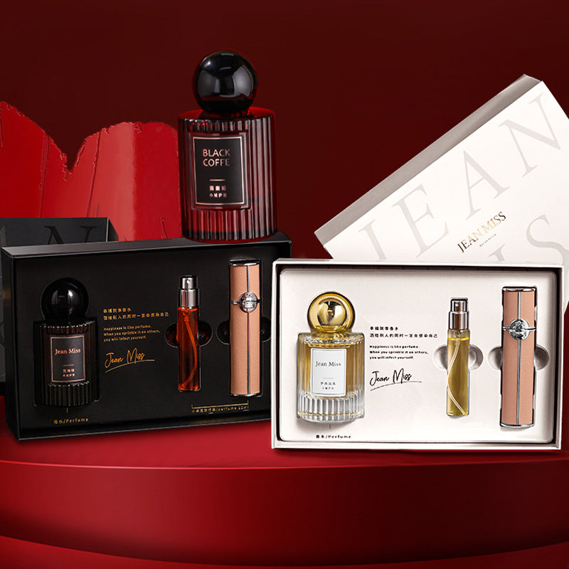 Xiaocheng Yixiang True Perfume Set ក្លិនក្រអូបស្រាល ជាប់បានយូរ ទឹកអប់កាហ្វេខ្មៅ ទឹកអប់ប្រអប់អំណោយ ទឹកអប់ស្ត្រី Black opium លក់ដុំ