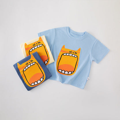 Cross-border children's clothing children's short-sleeved T-shirt cartoon dinosaur wholesale summer new boy baby clothes one piece delivery