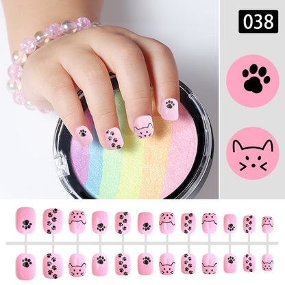 Nail art children's nails cute wearable nails nails children's false nails strip nails finished nails