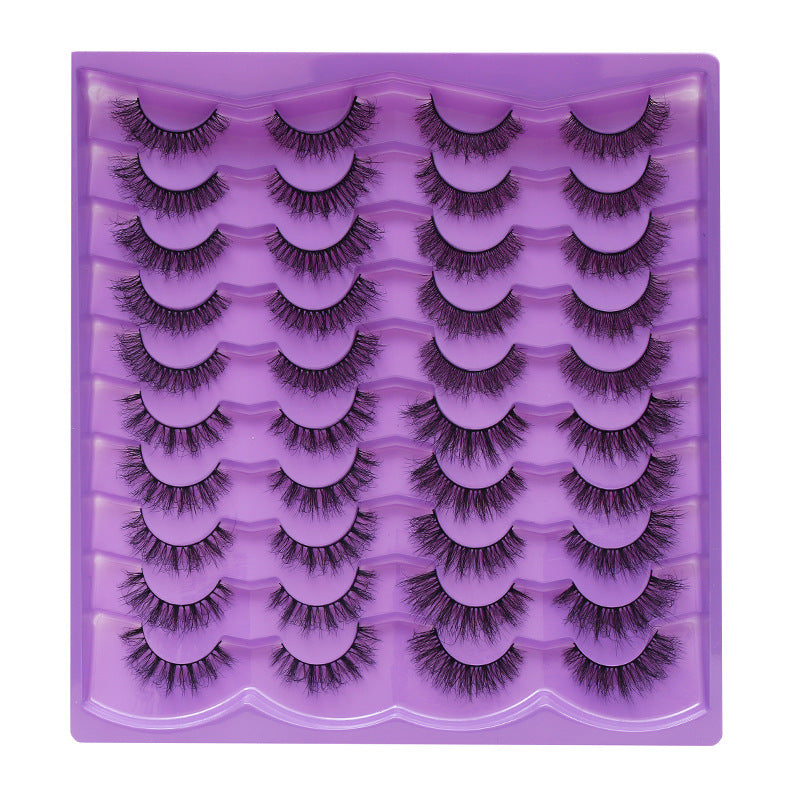 Dingsen false eyelashes stable cross-border supply 20 pairs of fried eyelashes European and American short thick mix eyelashes