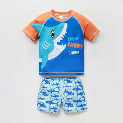 Boys swimsuit cartoon sun protection medium and large baby boy cute hot spring foreign trade children one-piece swimsuit manufacturers wholesale