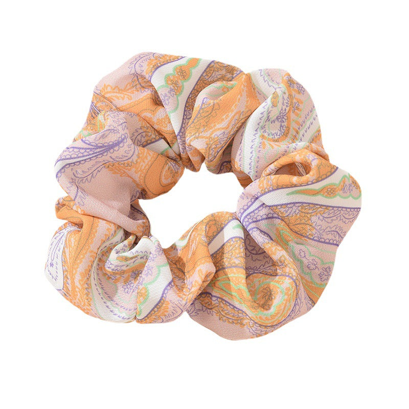 French sausage hair band hair tie female European and American ethnic style hair flower cashew pattern hair tie ponytail sausage hair band female