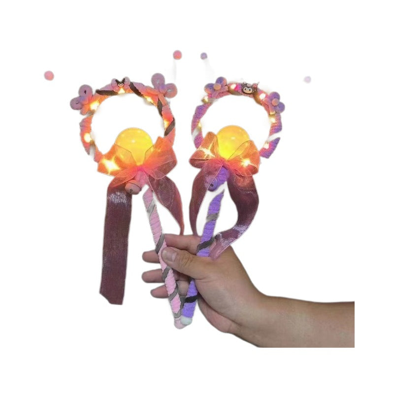 New cross-border wholesale children's magic fairy wand twist stick handmade flashing luminous cartoon magic wand toy