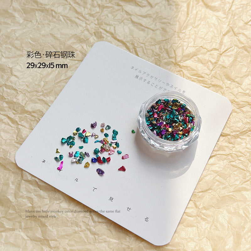 Japanese Maya same style round beads gravel nail accessories wholesale Baroque treasure box pearl small diamond retro material package