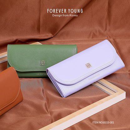 forever young Korean version large capacity PU new wallet ladies long mobile phone bag multi-card clutch bag 