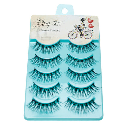 DINGSEN false eyelashes factory cross-border A20 five pairs of eyelashes little devil messy eyelashes candy color packaging