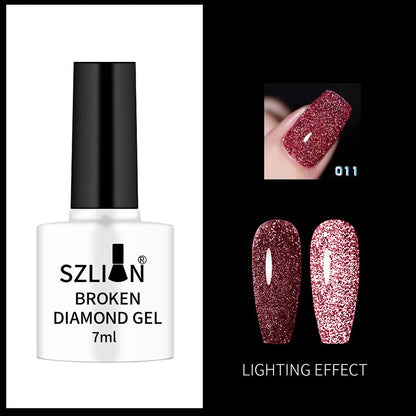 Nail art flash nail polish new style net red super flash colorful flash diamond Yanling pat glue extension glue broken diamond glue