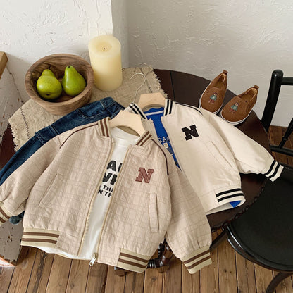 Bangcheng 2024 spring baseball uniform embroidered jacket boys and girls letter cardigan new children's coat tide G0008