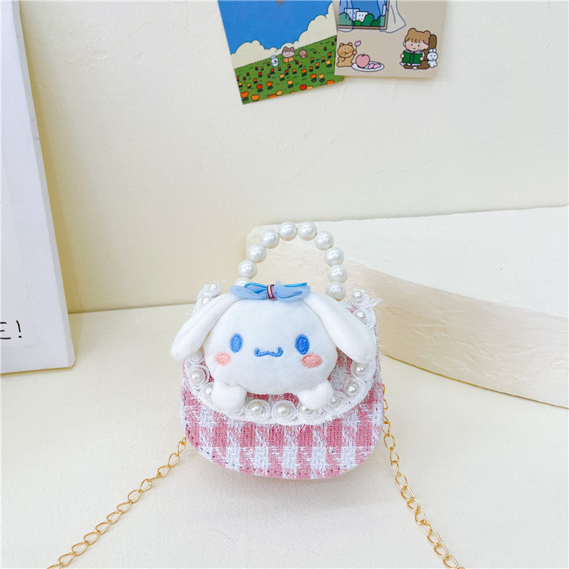 Cute Princess Crossbody Bag Fashion Pearl Handbag Girls Chain Shoulder Bag Cartoon Children Bag Wholesale 