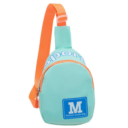 New style children's chest bag boys' trendy cool letter shoulder bag fashionable boys and girls coin purse children's outing crossbody bag 