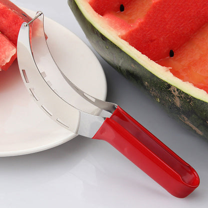 Fashion colorful watermelon cutter non-slip dipped plastic handle watermelon slicer stainless steel fruit knife watermelon cutting tool