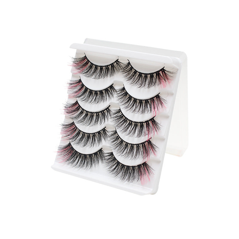 DINGSEN cross-border source factory 5 pairs of 5D color false eyelashes set three-dimensional curling versatile mixed eyelashes