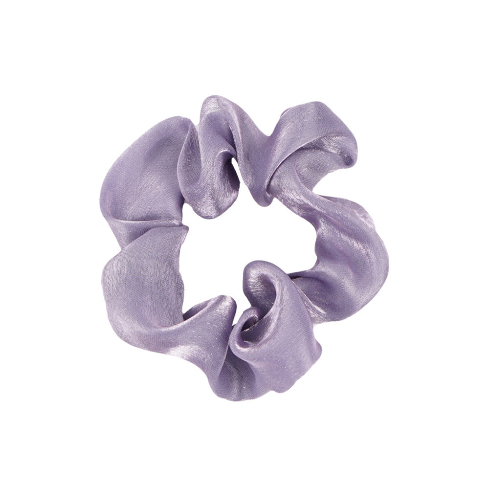 Cross-border supply of large intestine hair band headband for women European and American pearl head flower solid color hair tie ponytail fat intestine hair band