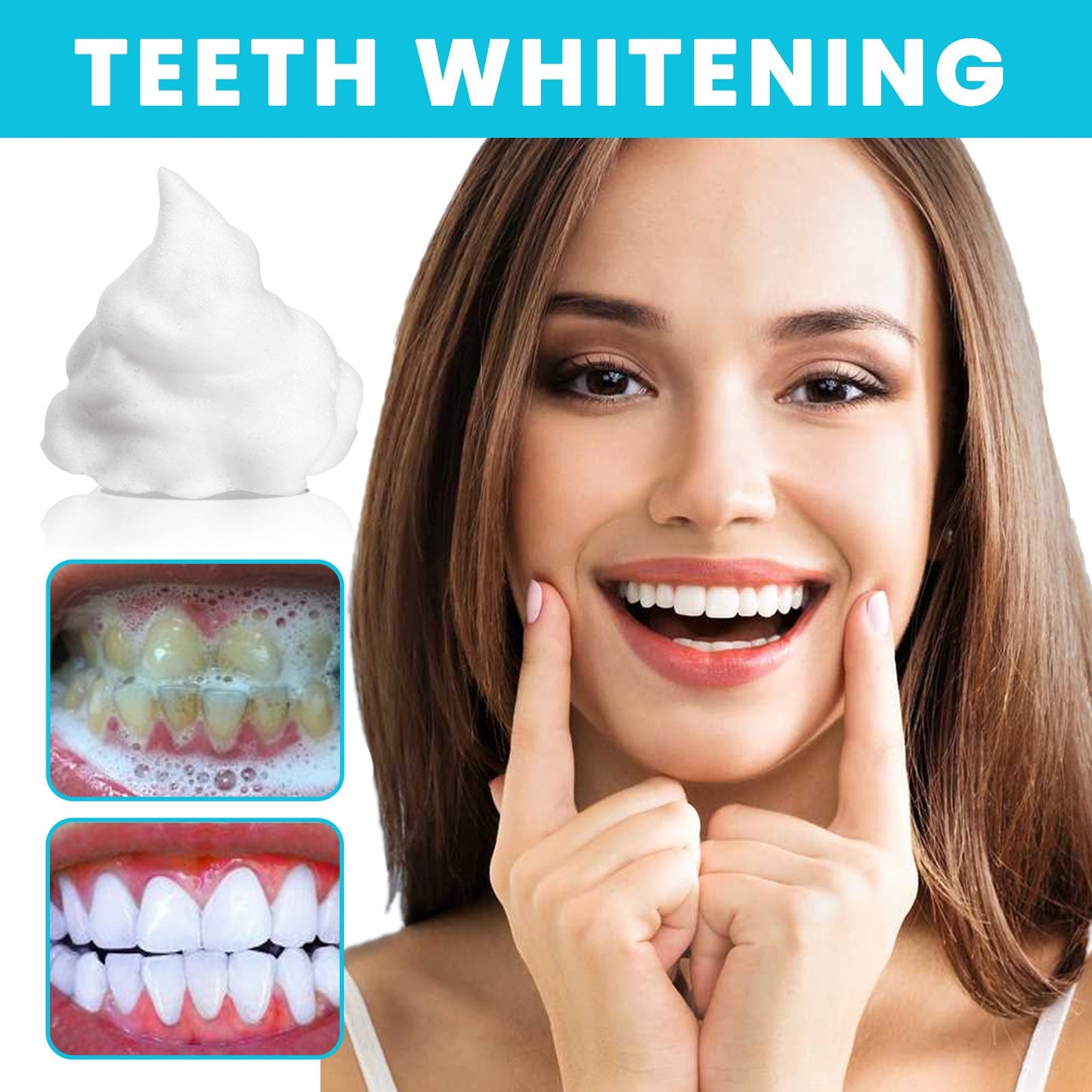 OUHOE white teeth mousse toothpaste cleans and cares for gums, freshens breath, cleans tartar and prevents tooth decay 