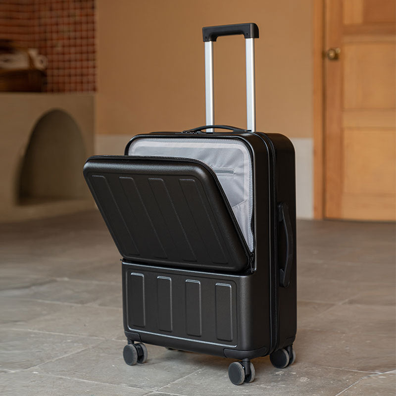 Front opening password box with USB interface trolley case women's front opening suitcase men's suitcase cabin case 