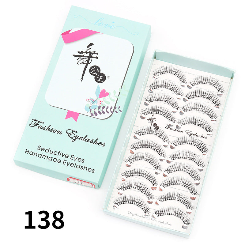 Dancing Princess False Eyelashes Factory Cross-border Supply Sharpened Eyelashes Women 10 Pairs Natural Style One-piece Eyelashes