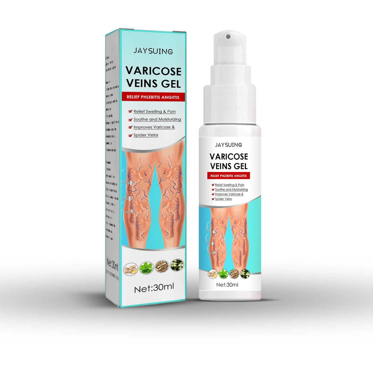 Jaysuing Varicose vein massage gel Pulse relief leg pain earthworm hamstring varicose vein gel 