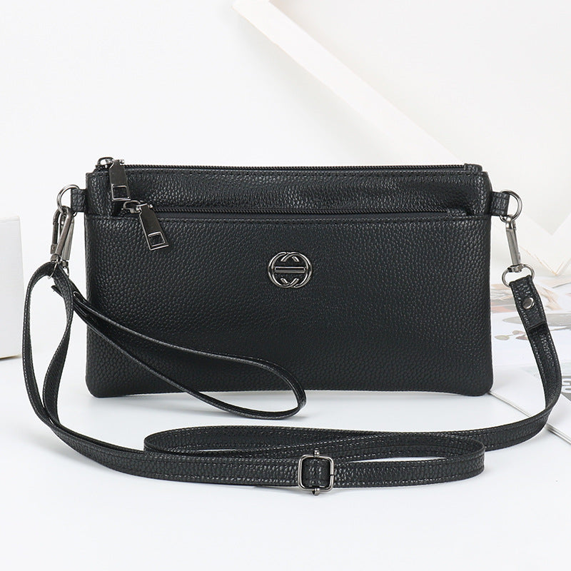 Genuine leather shoulder bag fashionable new crossbody bag Korean style ladies mobile phone bag versatile handbag casual women's bag 