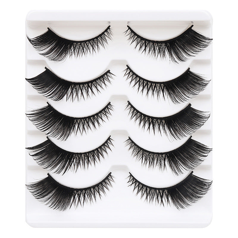 Dingsen cross-border cat eye false eyelashes eye tail lengthening natural wholesale eyelashes flat false eyelashes foreign trade