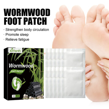 Ximonth mugwort foot patch helps sleep and relieves physical and mental fatigue. Deep cleansing massage care patch for feet 