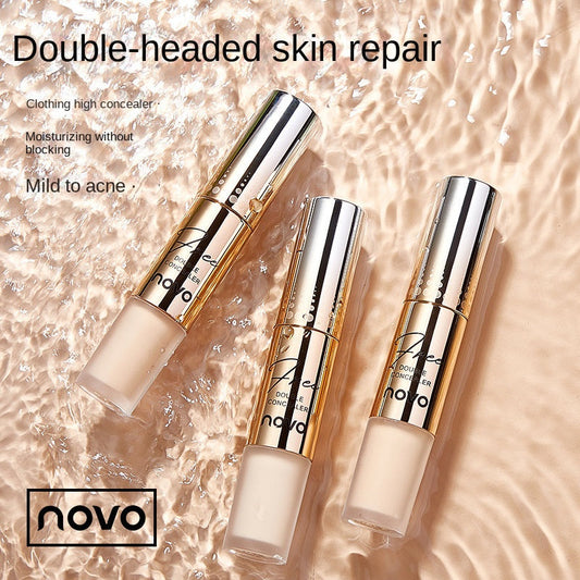 NOVO5433 CONCEALER និងជួសជុលប៊ិចថែរក្សាស្បែកទ្វេរដង គ្របដណ្តប់ខ្ពស់ផ្តល់សំណើម មិនស្អិត ទន់ភ្លន់និងមានបែបពន្លឺនិងធម្មជាតិ