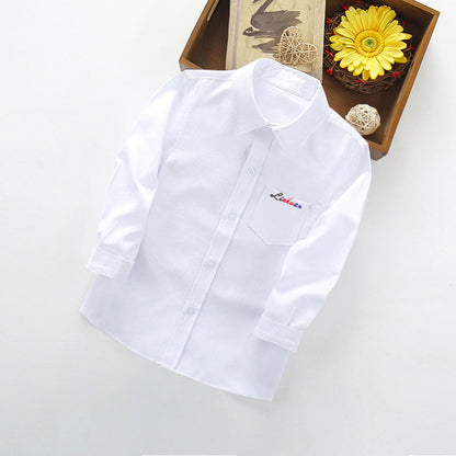 Children's casual shirt Korean style trendy 2-4-5-6-8-9-year-old boy's long-sleeved versatile shirt top spring 