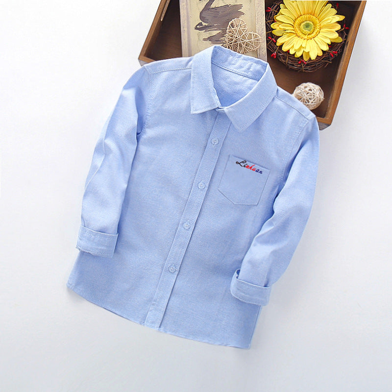 Children's casual shirt Korean style trendy 2-4-5-6-8-9-year-old boy's long-sleeved versatile shirt top spring 