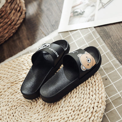 2022 New Cartoon Pig Indoor and Outdoor Sandals for Women Women's Flat Non-Slip Soft Bottom Bathroom Women's Cute Flop 