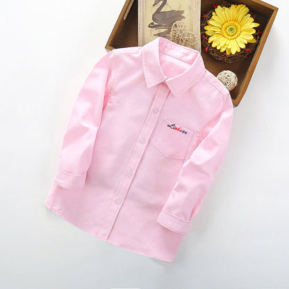 Children's casual shirt Korean style trendy 2-4-5-6-8-9-year-old boy's long-sleeved versatile shirt top spring 