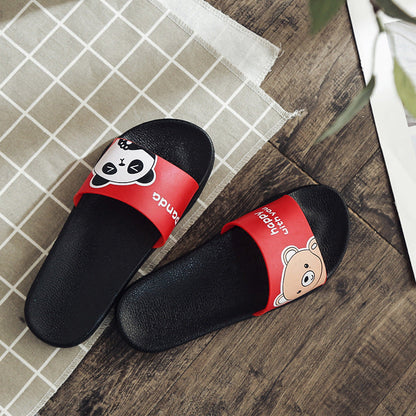 2022 New Cartoon Pig Indoor and Outdoor Sandals for Women Women's Flat Non-Slip Soft Bottom Bathroom Women's Cute Flop 