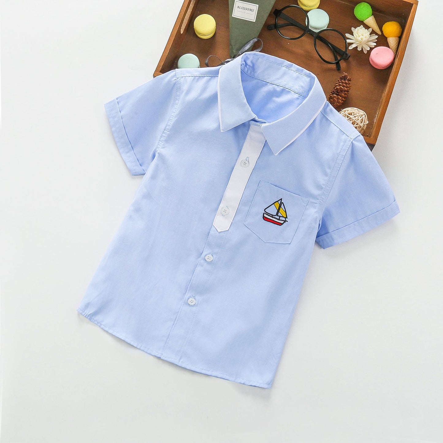 Boys' short-sleeved shirts summer thin children's and middle-aged shirts summer boys' half-sleeved factory direct sales baby short-sleeved 