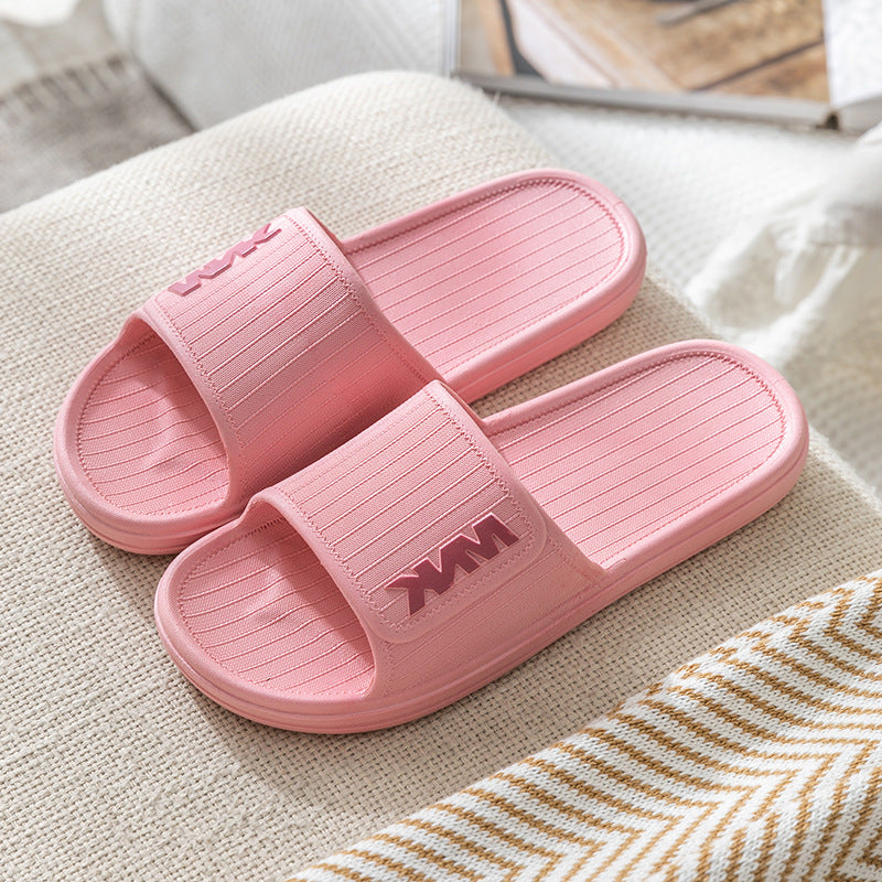 Monique home slippers for all seasons, leaking slippers for men and women, soft bottom hollow anti-slip couple bathroom slippers 