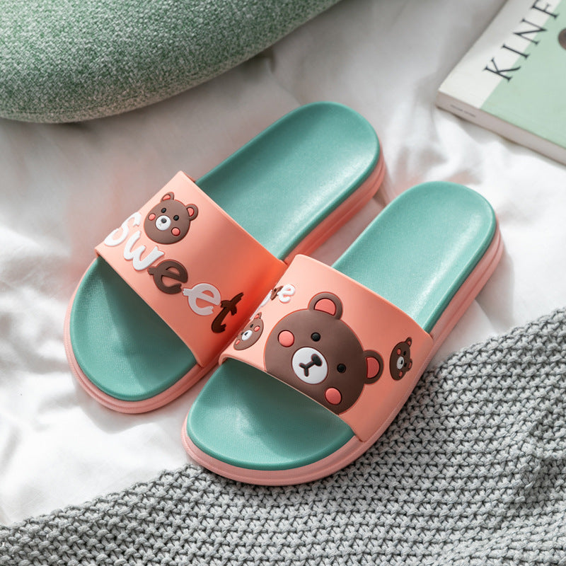 Cute Pig Slippers Women's Outerwear Thick Soled 2022 Summer Home Indoor Home Fashion Cartoon Anti-Slip Sandals 