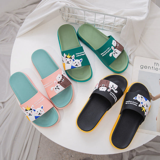 2022 Slippers for Women Summer Outerwear Cute Cartoon Parent-Child Bathroom Non-Slip Indoor Home Summer Ladies Sandals Slippers 