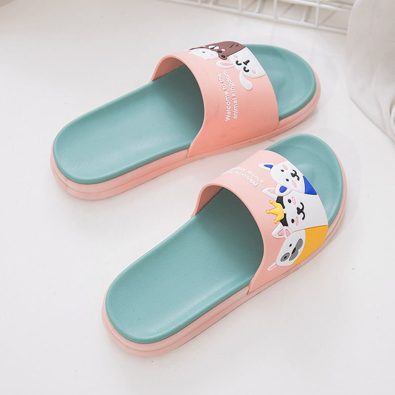 Cute Pig Slippers Women's Outerwear Thick Soled 2022 Summer Home Indoor Home Fashion Cartoon Anti-Slip Sandals 