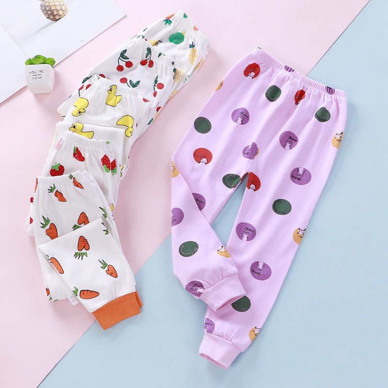 Clearance single pants pure cotton bottoming long johns girls clothes spring and autumn pajamas baby replacement pants manufacturer wholesale 