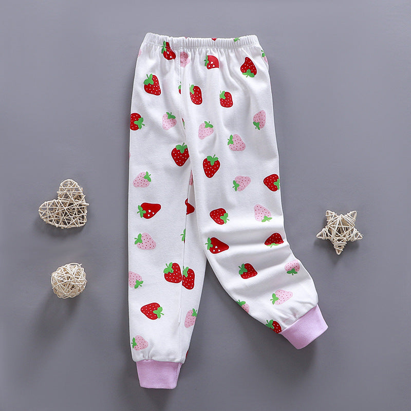 Clearance single pants pure cotton bottoming long johns girls clothes spring and autumn pajamas baby replacement pants manufacturer wholesale 