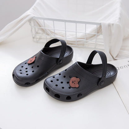 New Croc Shoes for Women Summer Fashion Girls Cute Outerwear Beach Sandals Baotou Shoes Non-Slip Slippers for Women 