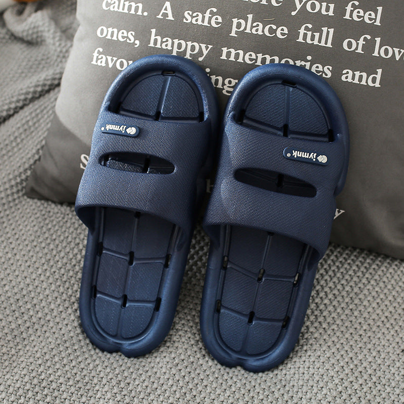 Monique home slippers for all seasons, leaking slippers for men and women, soft bottom hollow anti-slip couple bathroom slippers 