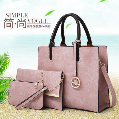 Cross-border women's bags 2024 new mother-in-law bag PU women's bag European and American large bag multi-piece set shoulder bag 