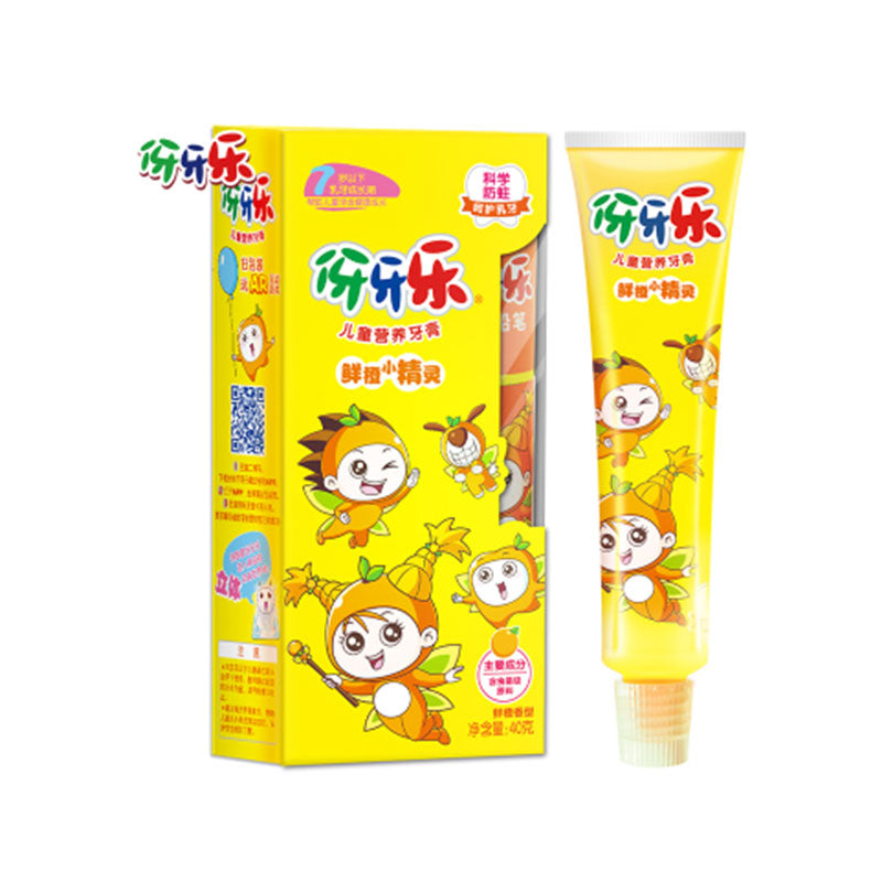 Cleaning Children Toothpaste Natural Fruit Kids Solid Factory 40g Orange Special Design for Children Aged 7 Years or Younger