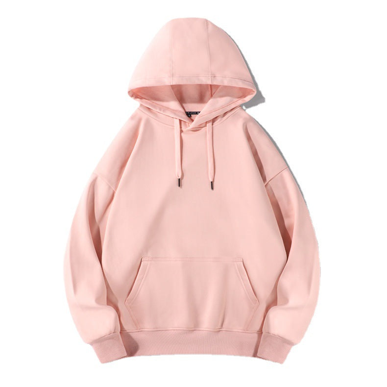 2021 Autumn Drop Shoulder Sweatshirt Hooded Hong Kong Style Solid Color Blank Men's and Women's Pullover Clothes Loose Large Size Trendy Jacket