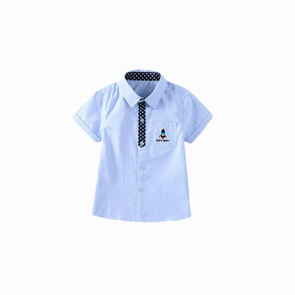 Boys' short-sleeved shirts summer thin children's and middle-aged shirts summer boys' half-sleeved factory direct sales baby short-sleeved 